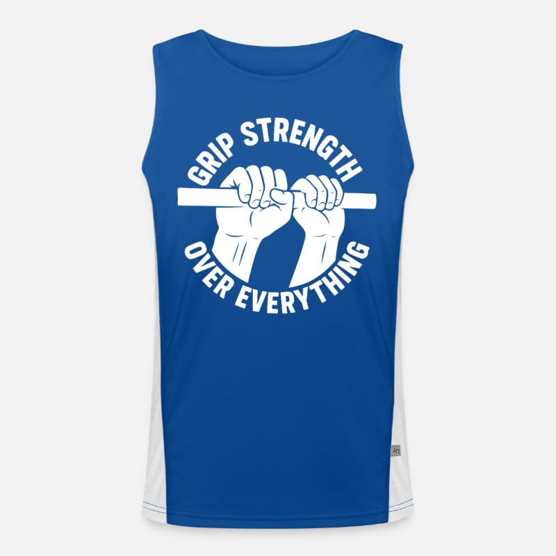 Calisthenics Grip Strength Over Everything Workout Men's Functional Contrast Tank Top 