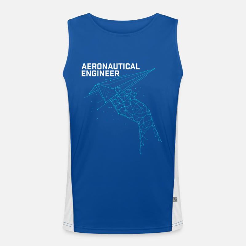 Aeronautical Engineer Plane Science Nerd Gift Men's Functional Contrast Tank Top 
