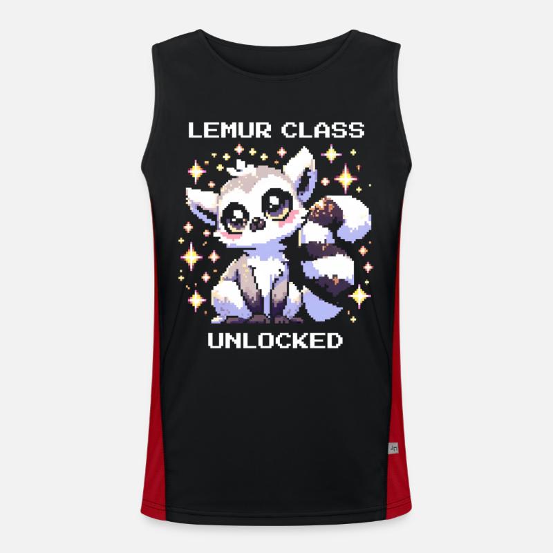 Lemur Class Unlocked | RPG, Leveling - Men's Functional Contrast Tank Top  - black/red