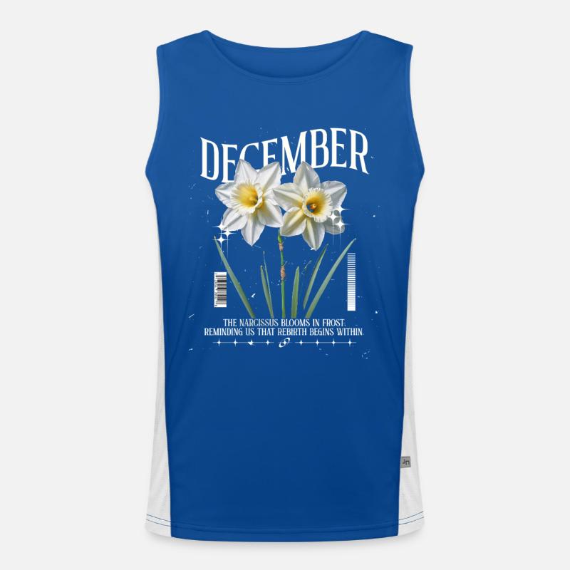 Naissance Fleurs Naissance Fleur Décembre Jonquille Débardeur respirant contrasté Homme 