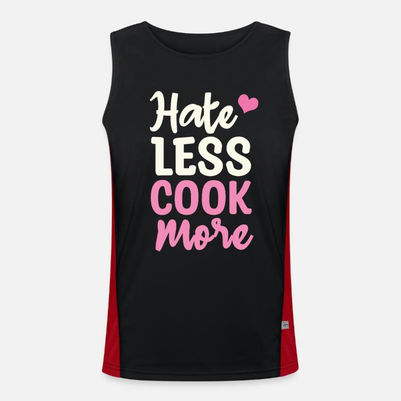 Hate less cook more - Men's Functional Contrast Tank Top  - black/red