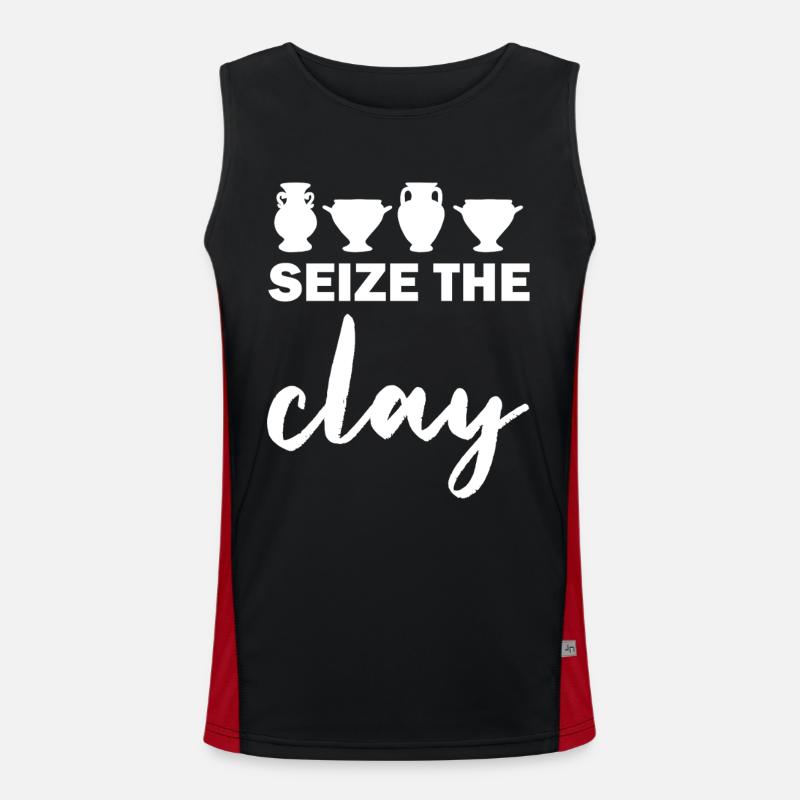 Seize The Day Trophy Silhouette - Men's Functional Contrast Tank Top  - black/red