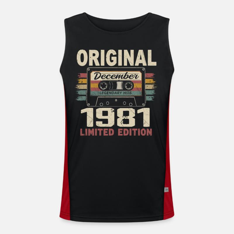 December 1981 Birthday Gift Men's Functional Contrast Tank Top 