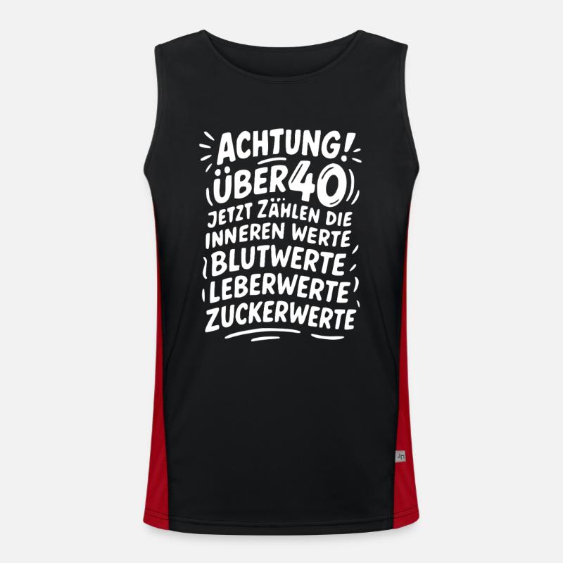Attention about 40 inner values - Men's Functional Contrast Tank Top  - black/red