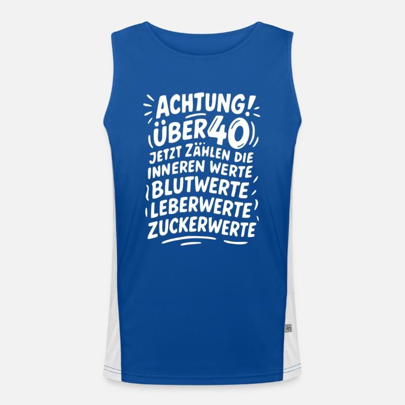 Achtung über 40 Innere Werte Funktionelles Kontrast-Tank Top für Männer 