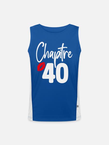 Chapter 40 Birthday Gift Woman 40 Years - Men's Functional Contrast Tank Top  - royal/white - Front