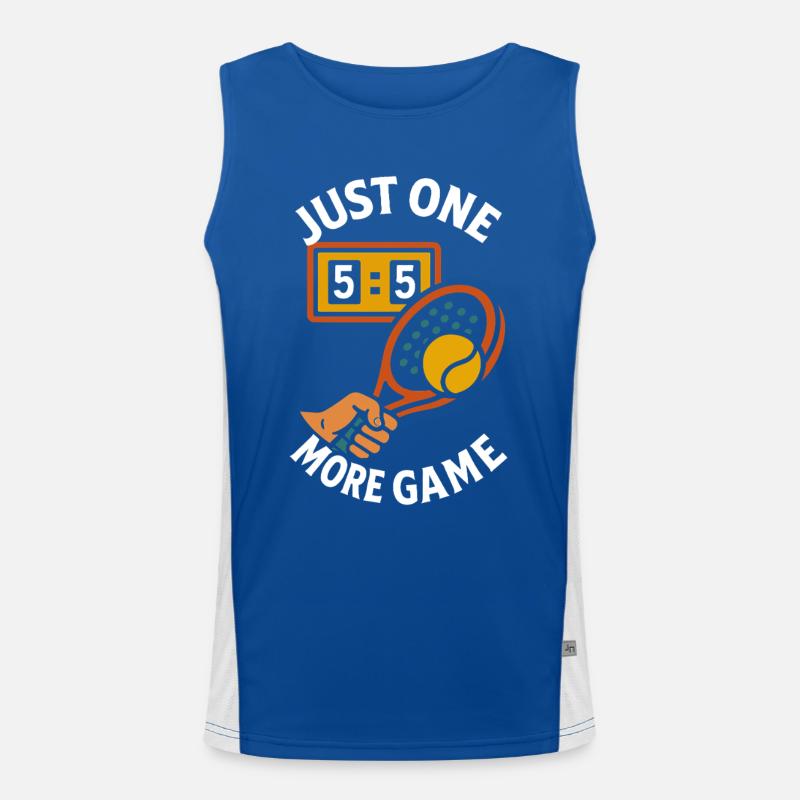 Padel Just One More Game design amusant Débardeur respirant contrasté Homme 