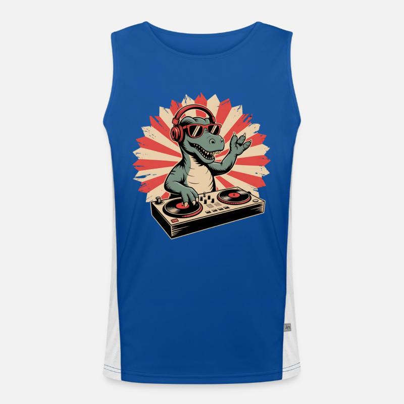 Alligator DJ im Retro-Rhythm Funktionelles Kontrast-Tank Top für Männer 