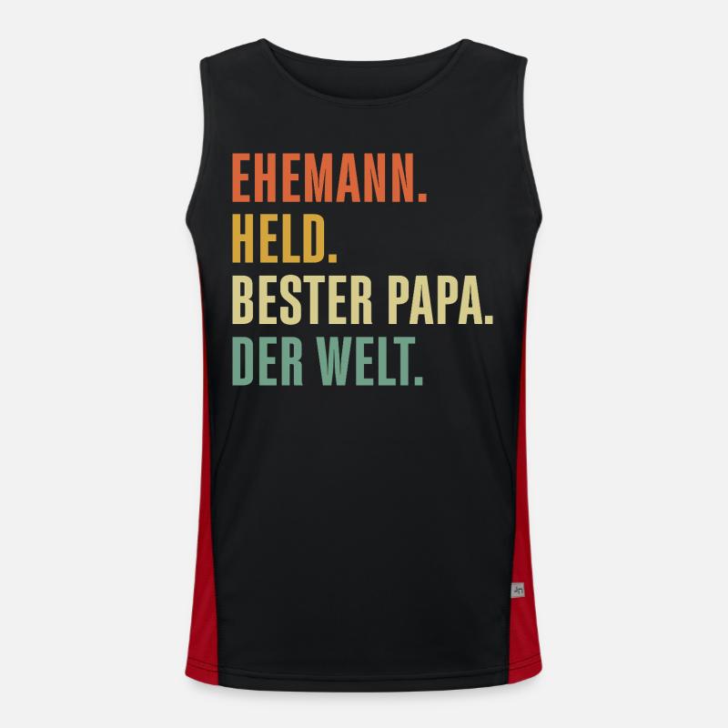 Vatertag Geschenkidee Bester Papa der Welt Ehemann Funktionelles Kontrast-Tank Top für Männer 