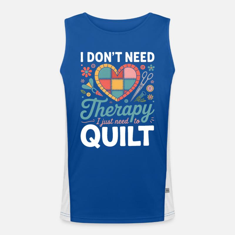 Patchwork Herz Therapie Quilt Funktionelles Kontrast-Tank Top für Männer 