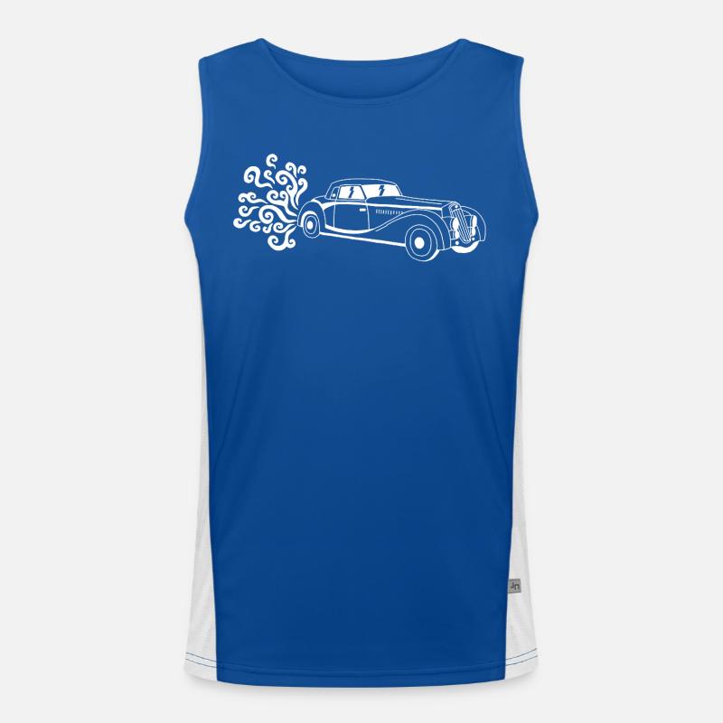 Weißer Oldtimer Funktionelles Kontrast-Tank Top für Männer 