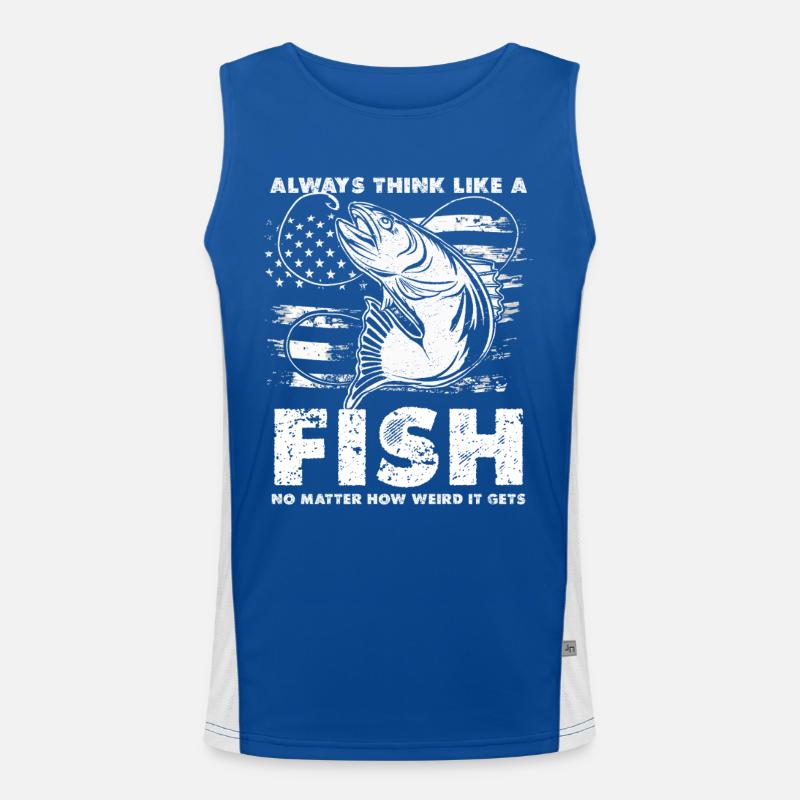 Fish Thoughts Flag Pattern Débardeur respirant contrasté Homme 