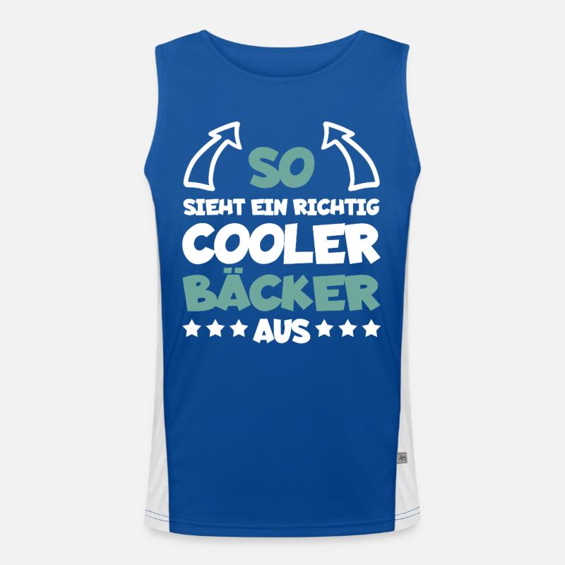 Richtig Cooler Bäcker Lustiger Spruch Geschenk Funktionelles Kontrast-Tank Top für Männer 
