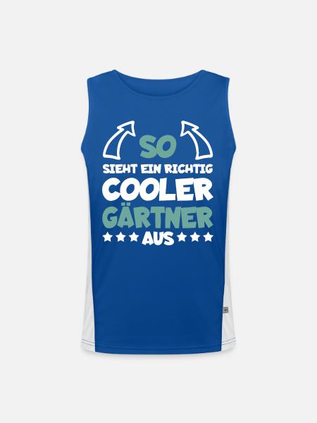 Really Cool Gardener Funny Saying Gift - Men's Functional Contrast Tank Top  - royal/white - Front