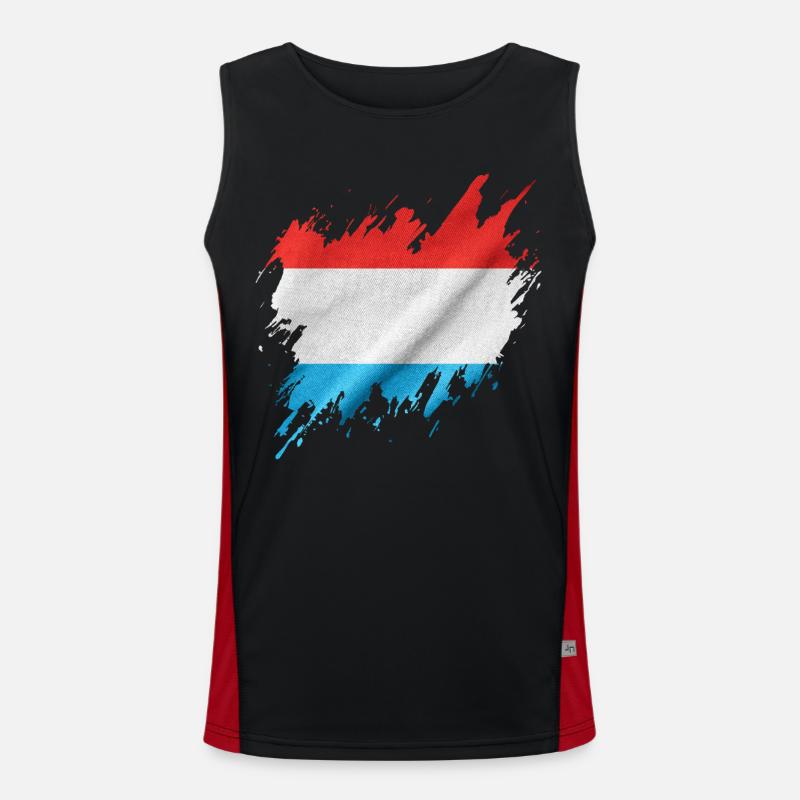 Drapeau du Luxembourg, style déchiré Débardeur respirant contrasté Homme 