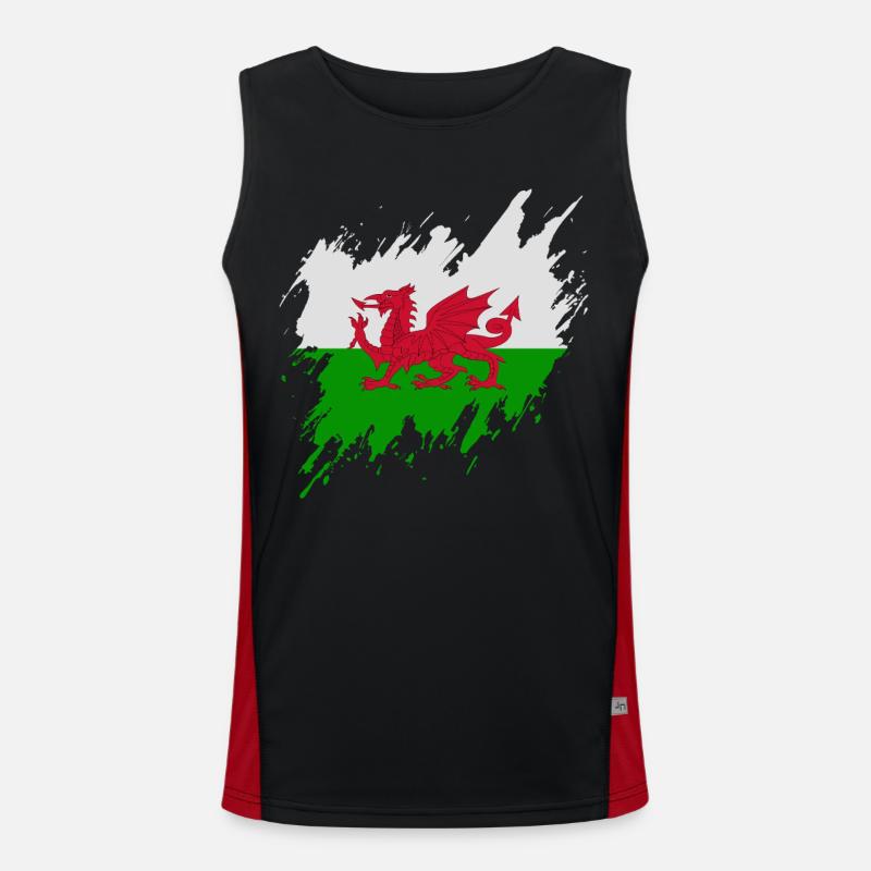 Drapeau du Pays de Galles, style déchiré Débardeur respirant contrasté Homme 