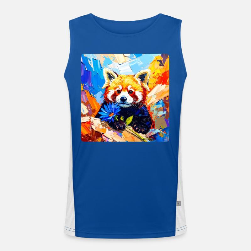 Panda Rouge Fleur Bleue Débardeur respirant contrasté Homme 