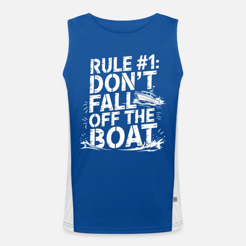 Rule No.1: Don't fall off the boat Men's Functional Contrast Tank Top 