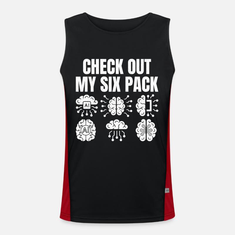 Check out my six Pack - Men's Functional Contrast Tank Top  - black/red