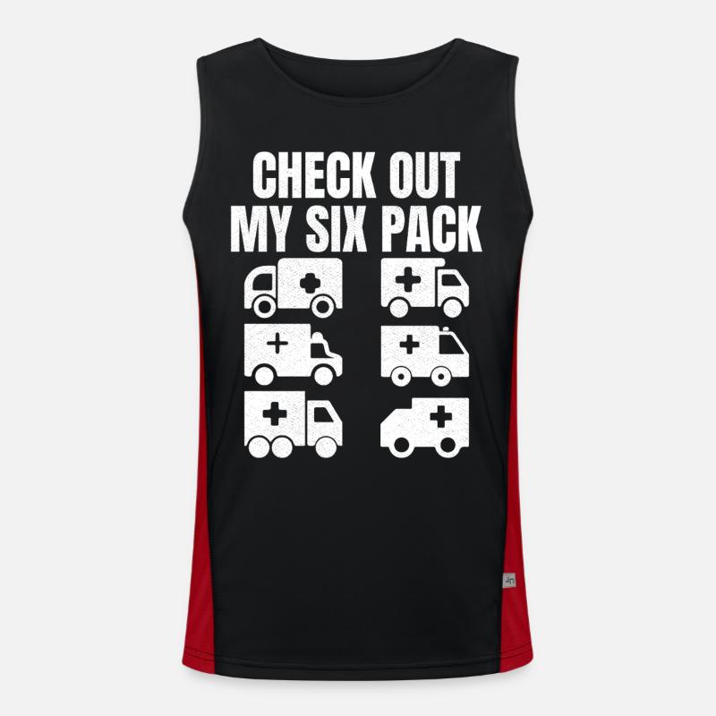 Check out my six Pack - Men's Functional Contrast Tank Top - black/red