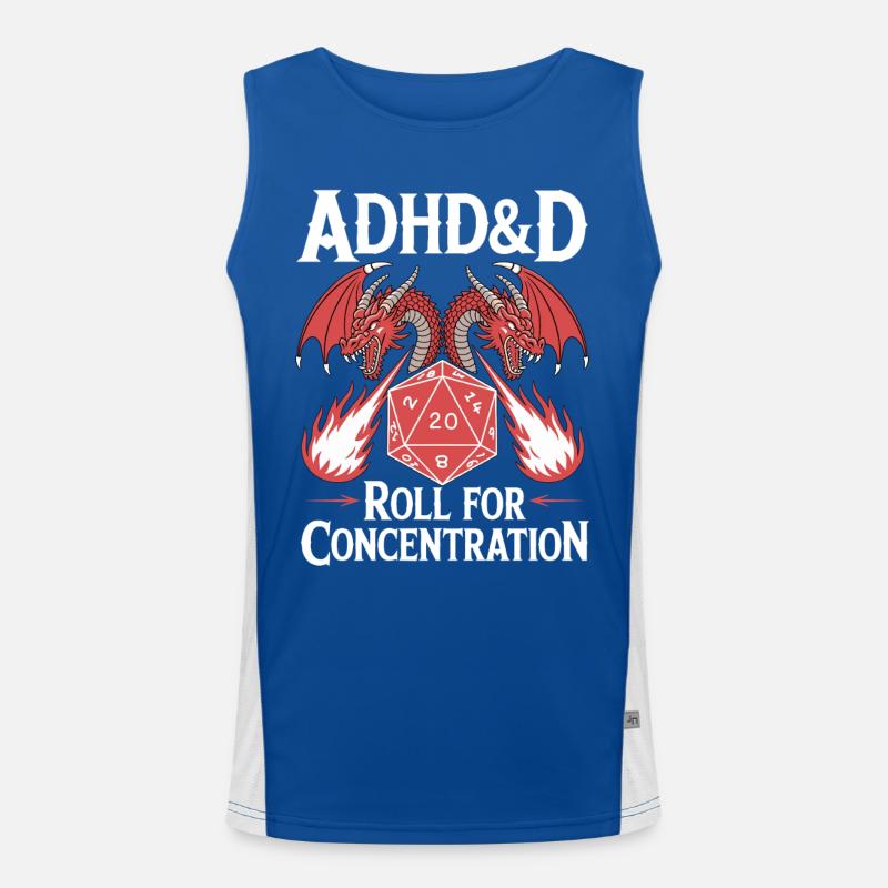 Roll for concentration ADHD Men's Functional Contrast Tank Top 