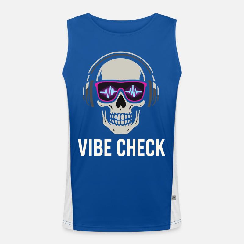 Crâne Neon Vibe Check – Skull Edition Funktionelles Kontrast-Tank Top für Männer 