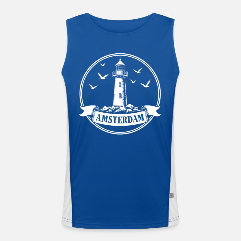 Leuchtturm Amsterdam Maritimes  Funktionelles Kontrast-Tank Top für Männer 