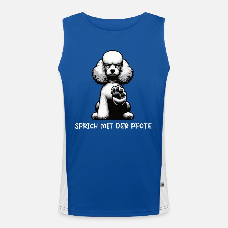 Sprich mit der Pfote Pudel Pudelbesitzer Pudelhund Funktionelles Kontrast-Tank Top für Männer 