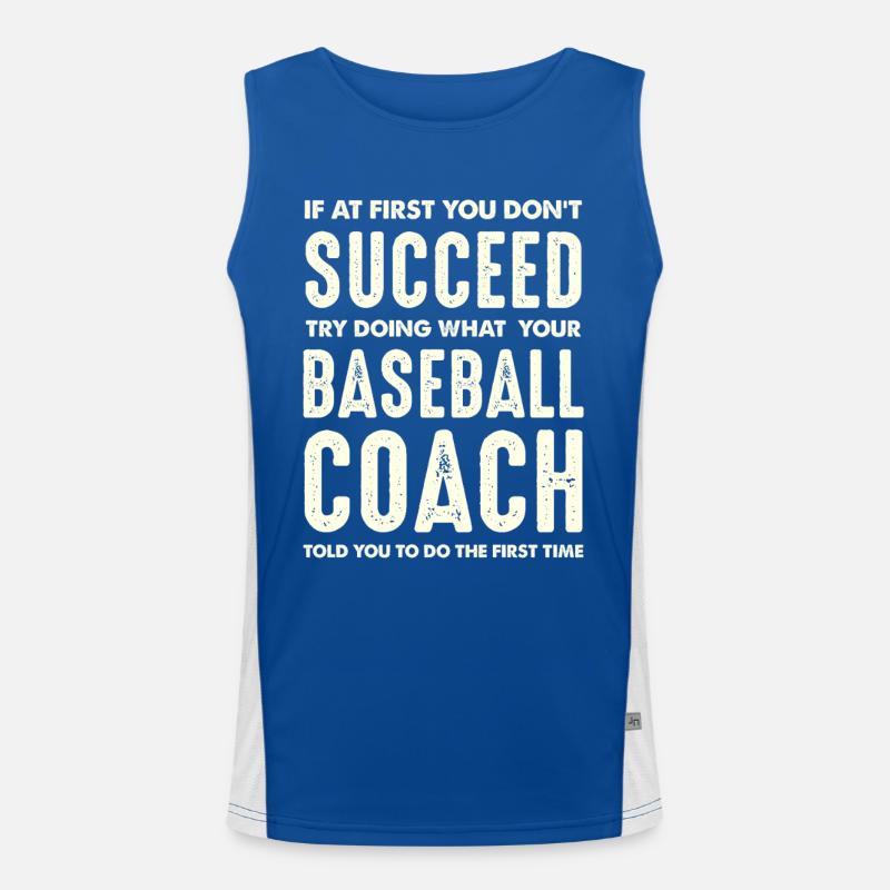 Success through Coach Instructions in Baseball Men's Functional Contrast Tank Top 