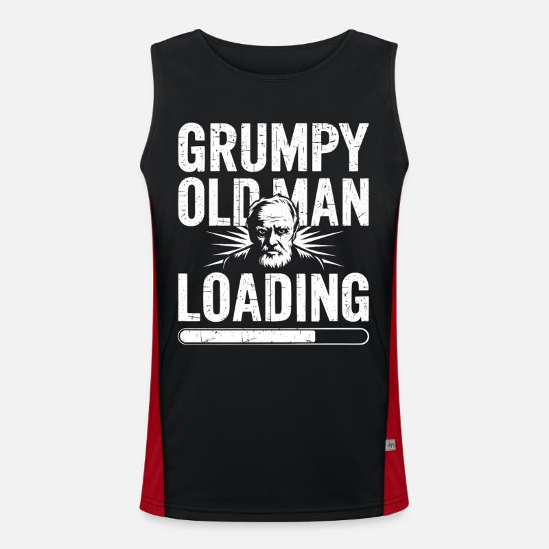 GrumpyOldMan Loading Bar - Men's Functional Contrast Tank Top  - black/red