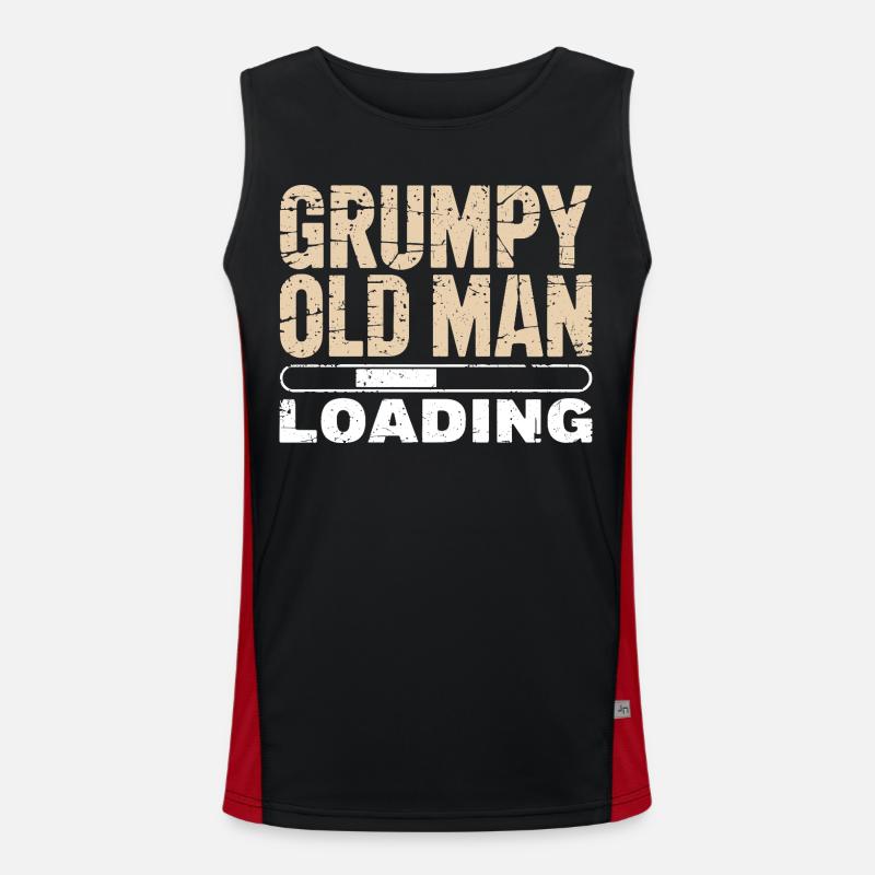 Grumpy Old Man Loading - Men's Functional Contrast Tank Top  - black/red
