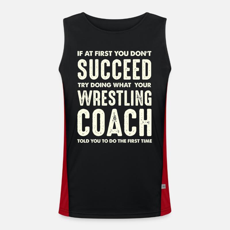 Victory by coach instruction - Men's Functional Contrast Tank Top - black/red