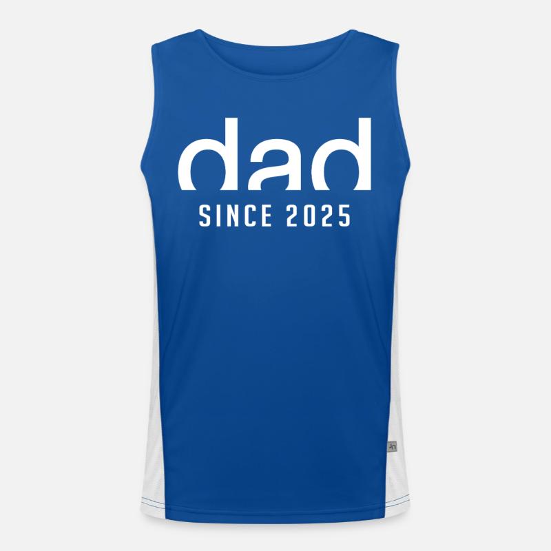 Papa Seit 2025 | Geburt Vaterschaft Geschenk Funktionelles Kontrast-Tank Top für Männer 