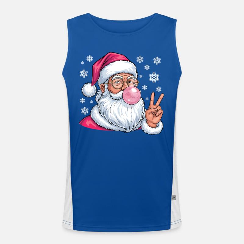 Weihnachtsmann Bubble Gum Funktionelles Kontrast-Tank Top für Männer 