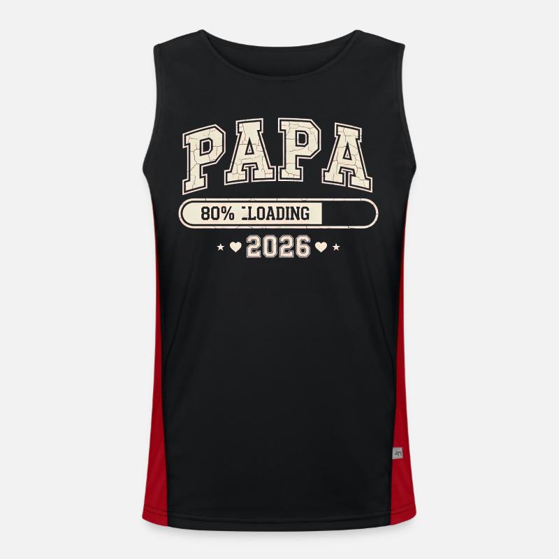 Dad 2026 Loading Dad-to-be - Men's Functional Contrast Tank Top - black/red