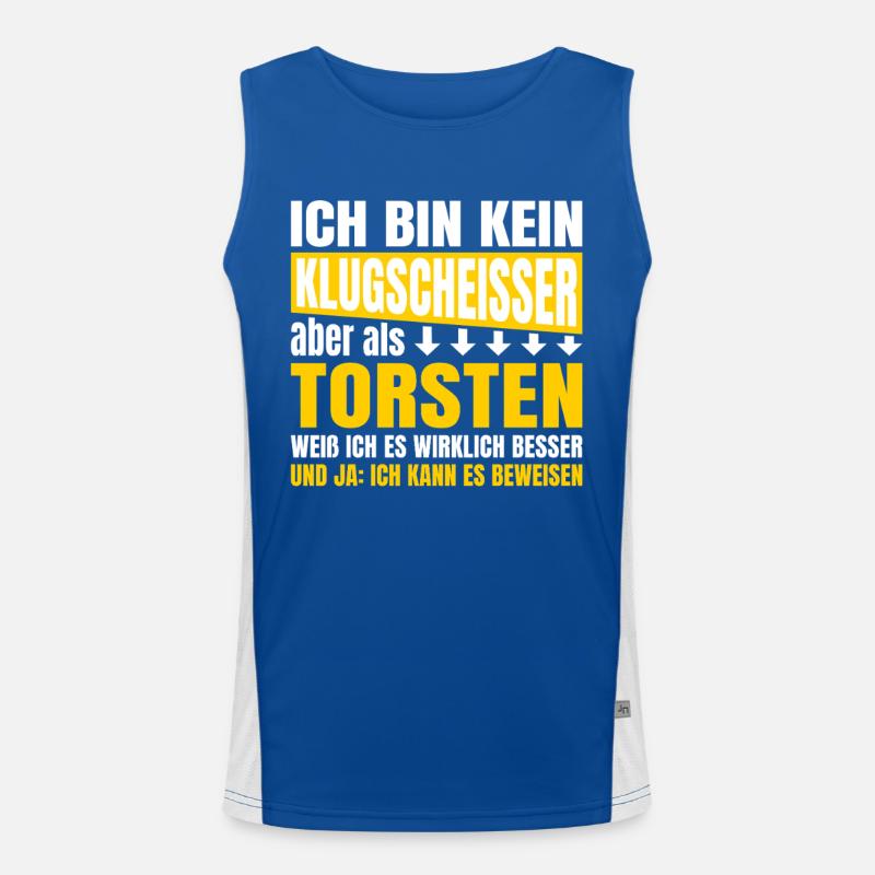 Ich bin kein Klugscheisser Torsten Funktionelles Kontrast-Tank Top für Männer 