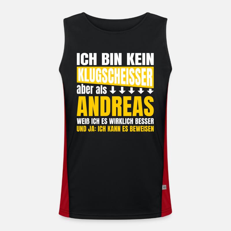 I'm not a smartass Andreas - Men's Functional Contrast Tank Top  - black/red