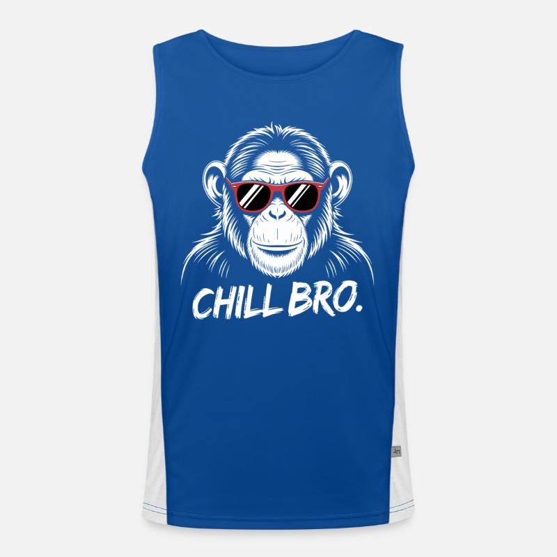Chill Bro Affe Mit Sonnenbrille Funktionelles Kontrast-Tank Top für Männer 