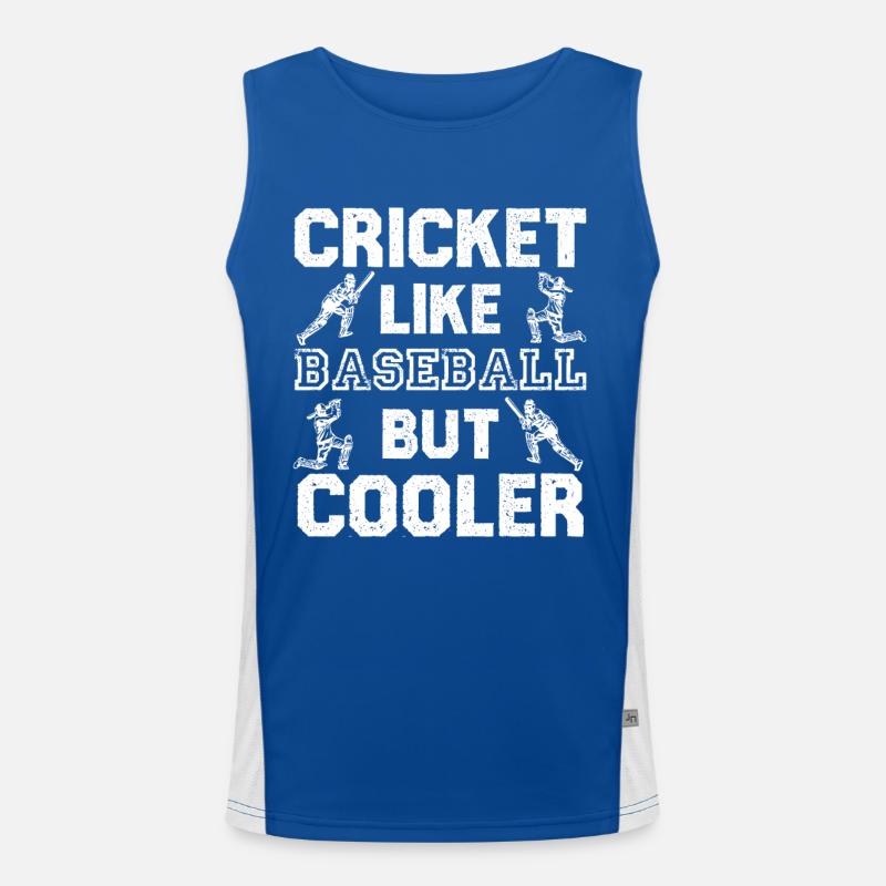 Cricket wie Baseball – Cooler Spruch Funktionelles Kontrast-Tank Top für Männer 