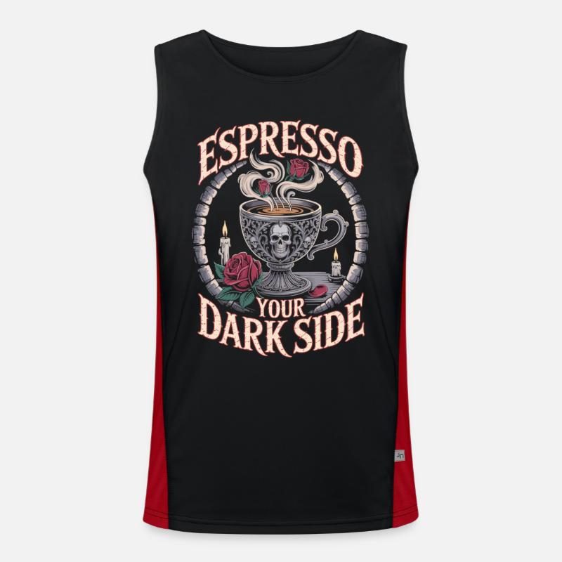 Espresso Your Dark Side – Dunkles Kaffee Shirt Funktionelles Kontrast-Tank Top für Männer 