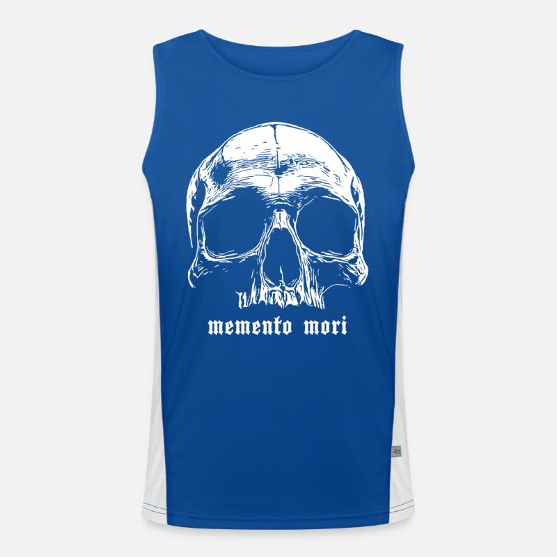 Skull Memento Mori Design Men's Functional Contrast Tank Top 
