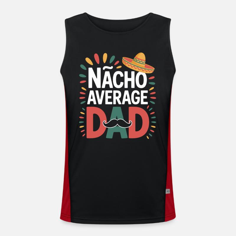 Nacho Average Dad Mexico Dad - Men's Functional Contrast Tank Top - black/red
