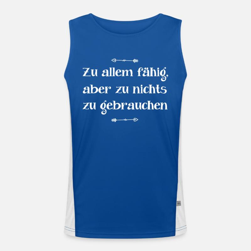 Lustiger Spruch  Funktionelles Kontrast-Tank Top für Männer 