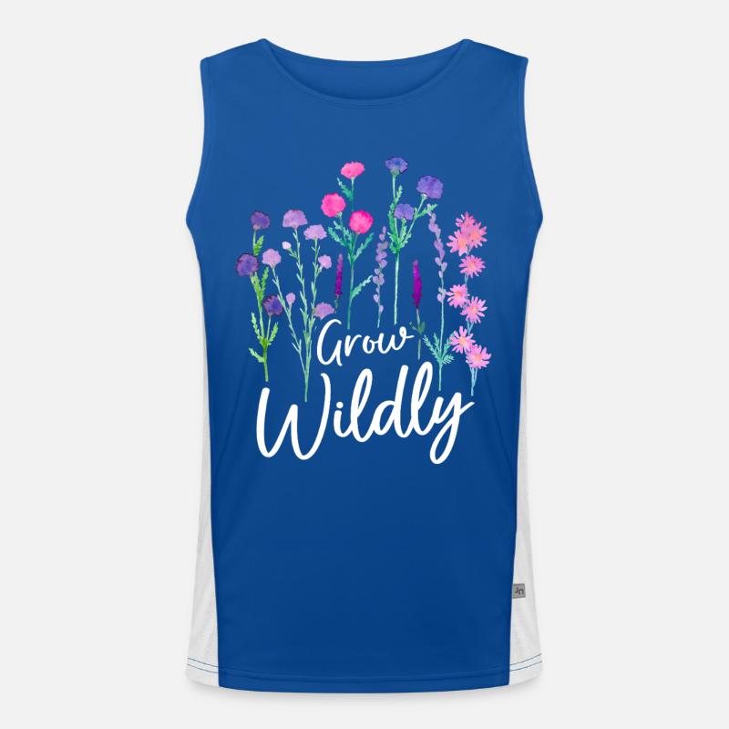 Wachse Wildblumen-Design Funktionelles Kontrast-Tank Top für Männer 