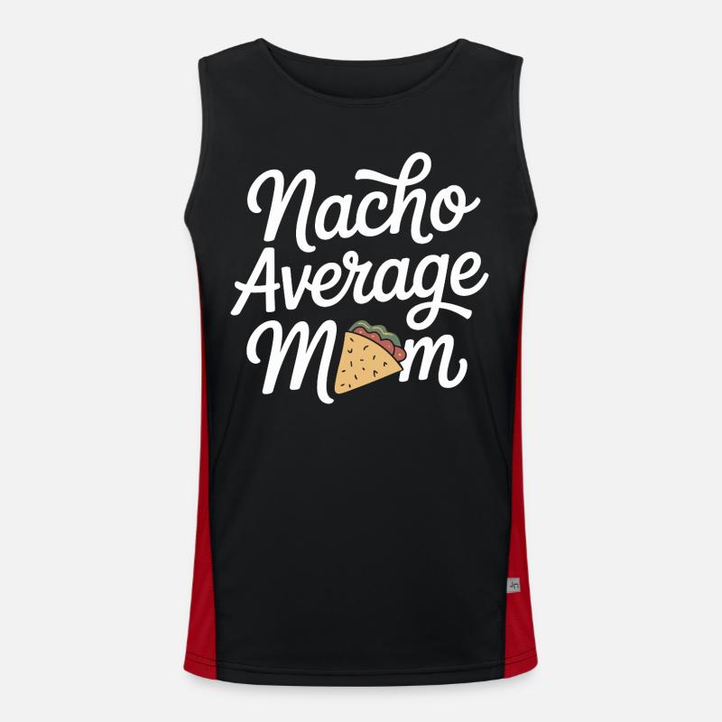 Nacho Average Mom Funny - Men's Functional Contrast Tank Top  - black/red