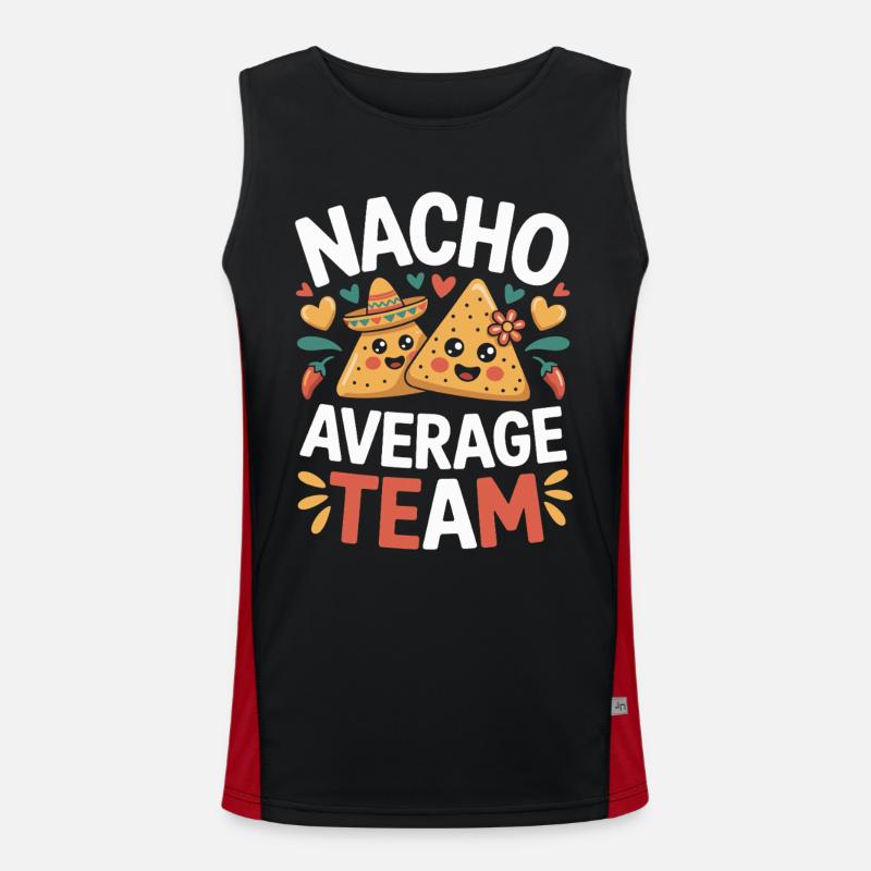 Nacho Average Team Humor - Men's Functional Contrast Tank Top  - black/red