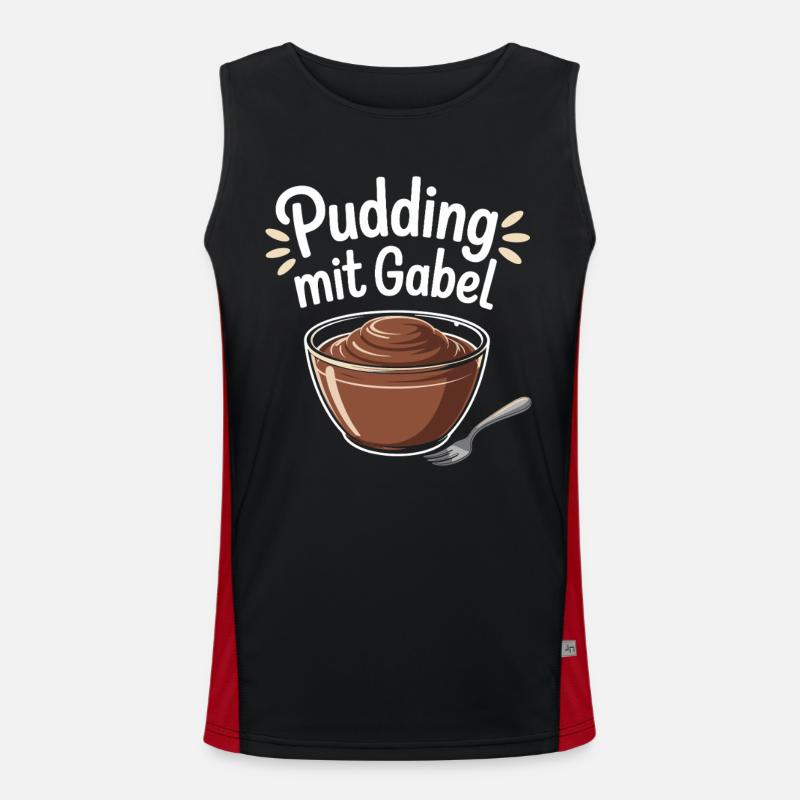 Pudding with fork - Men's Functional Contrast Tank Top  - black/red