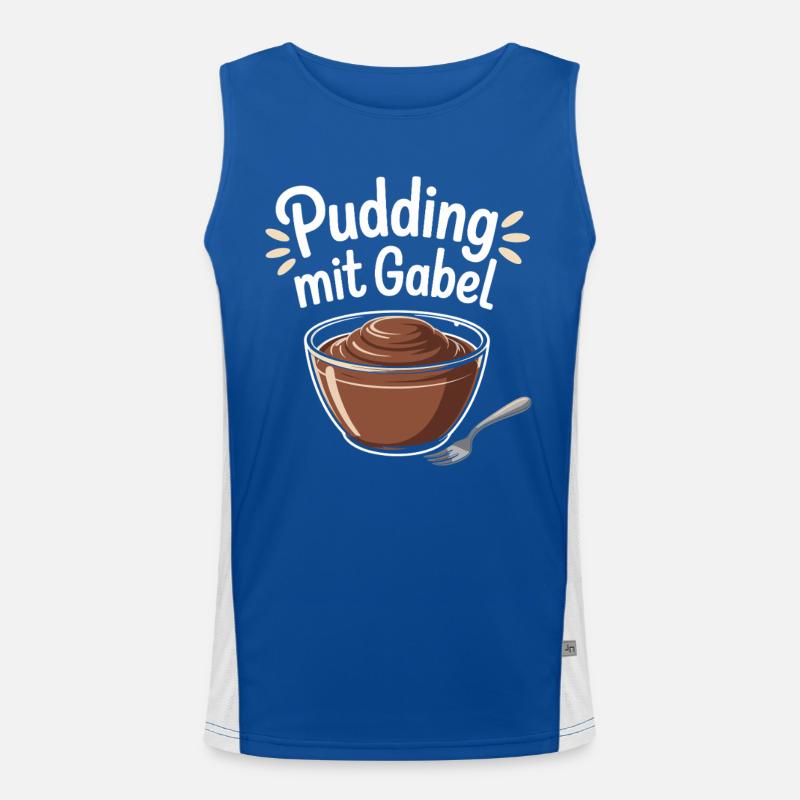 Pudding with fork Men's Functional Contrast Tank Top 