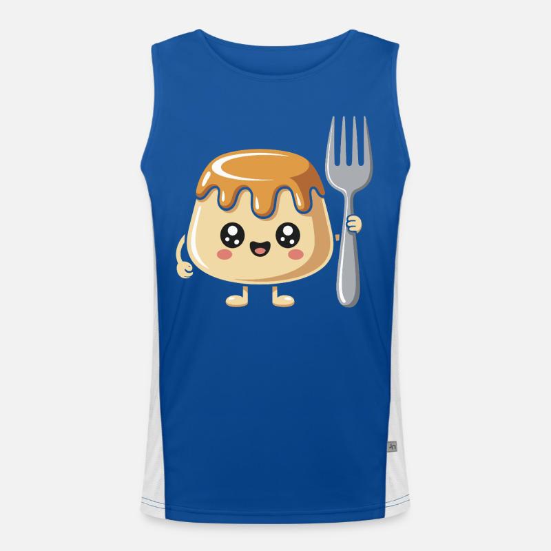 Pudding Mit Gabel Funktionelles Kontrast-Tank Top für Männer 