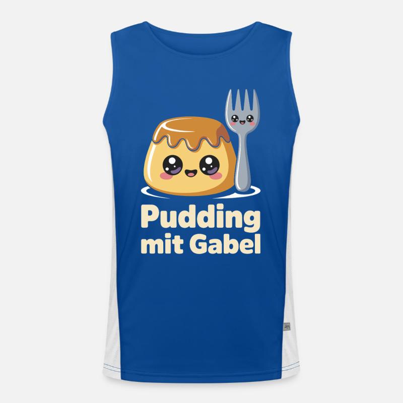 Pudding with fork Men's Functional Contrast Tank Top 